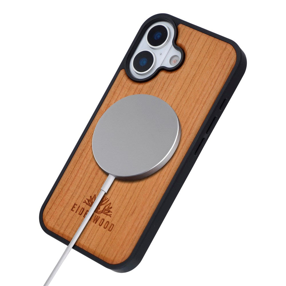 EIDERWOOD iPhone 17 Magnetisk Tredeksel - MagSafe Kompatibel - Kirsebærtre