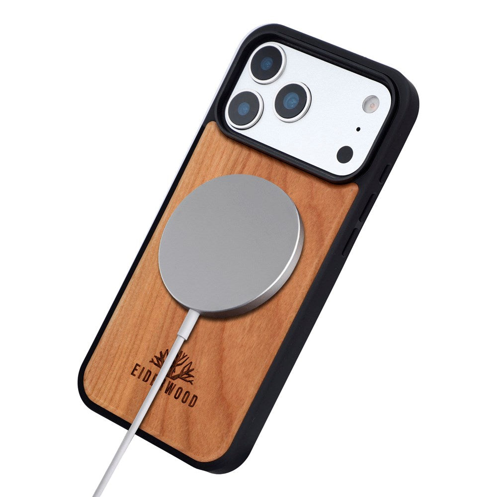 EIDERWOOD iPhone 17 Pro Max Magnetisk Tredeksel - MagSafe Kompatibel - Kirsebærtre