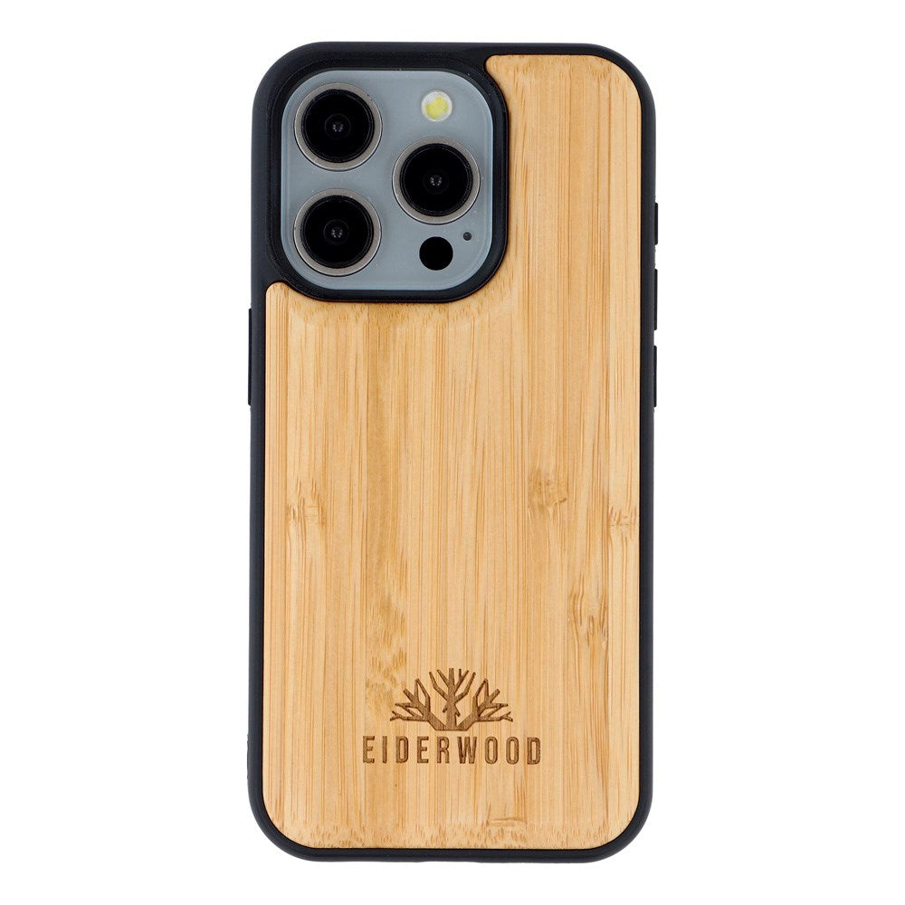 EIDERWOOD iPhone 15 Pro Magnetisk Tredeksel - MagSafe Kompatibel - Bambustre