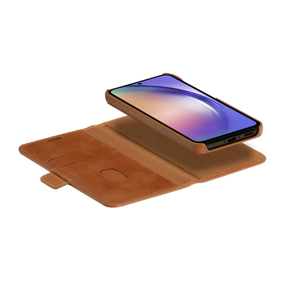 Samsung Galaxy A54 (5G) dbramante1928 Lynge 2-i-1 Ekte Skinn Flip Deksel - Tan