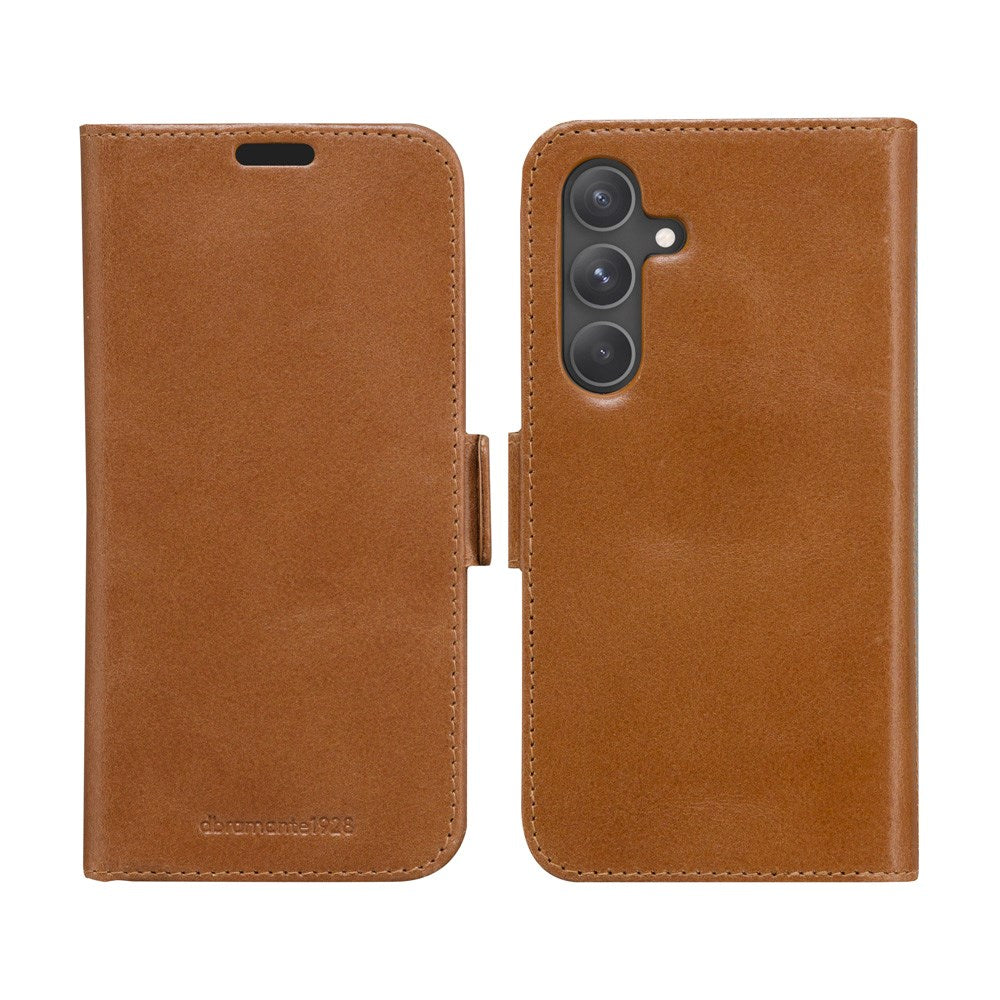 Samsung Galaxy A55 (5G) dbramante1928 Lynge 2-i-1 Ekte Skinn Flip Deksel - Tan