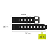 Universal Garmin 22mm QuickFit Mobile Origin Easy Strap Silikon Rem - Svart