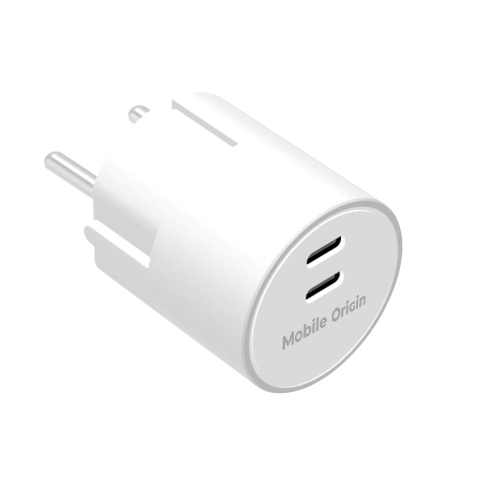 Hurtiglader 30W Mobile Origin 2 x USB-C - Hvit