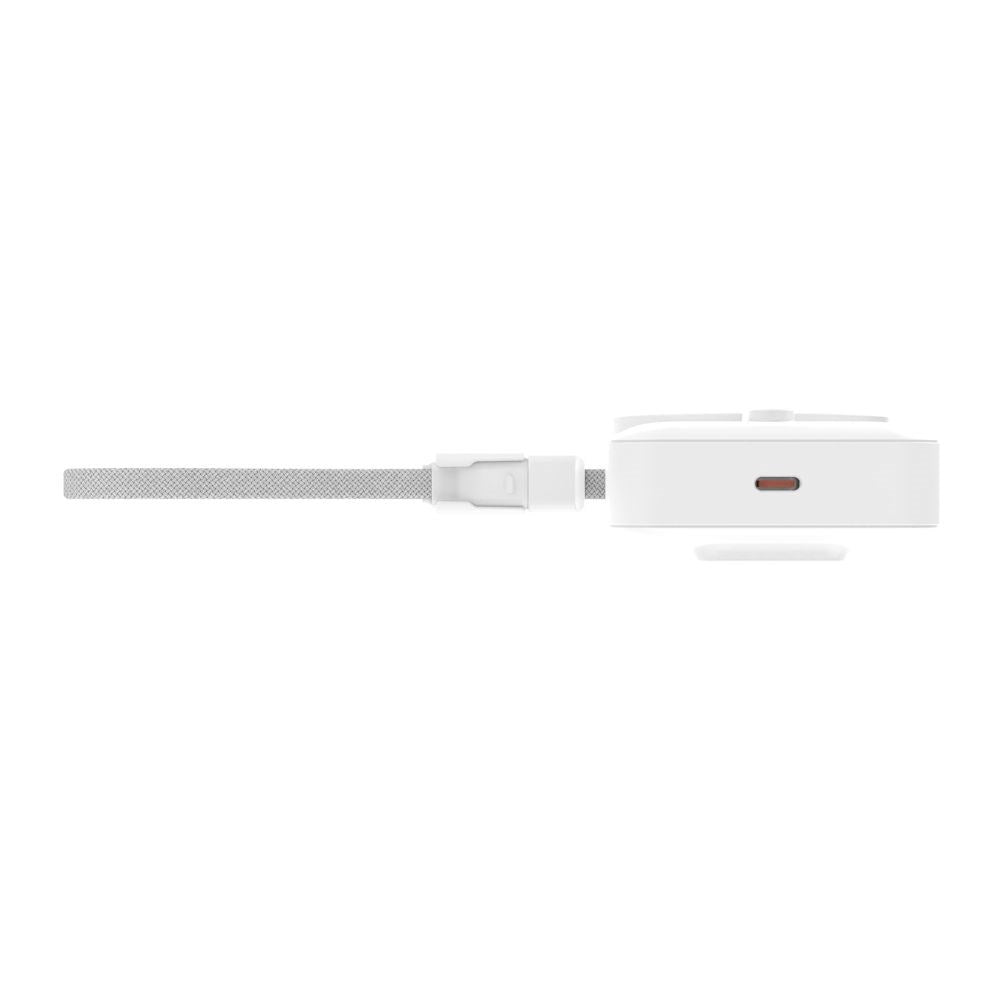 Mobile Origin 10 000 mAh Powerbank med Trådløs Lading / Innebygd USB-C Kabel - MagSafe / Qi2 Kompatibel - Hvit