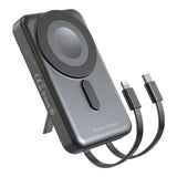 Magnetisk Powerbank 10000mAh Mobile Origin – USB-C og Lightning-kabel - Grå