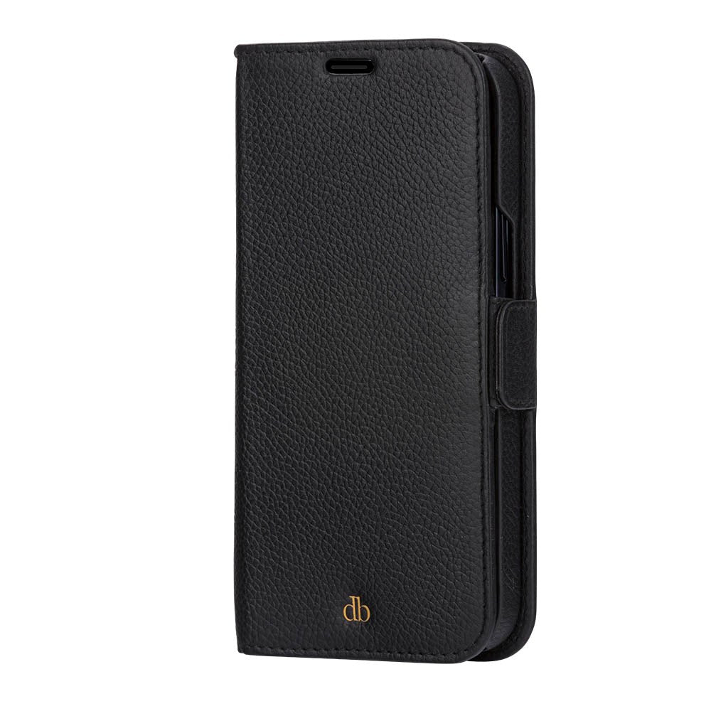 iPhone 13 Pro dbramante1928 New York Magnetisk Ekte Skinn Flip Deksel m. Lommebok - Night Black