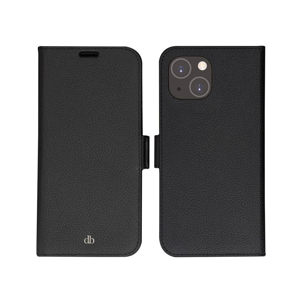 iPhone 14 Plus dbramante1928 New York 2-i-1 Ekte Skinn Flip Deksel - Night Black