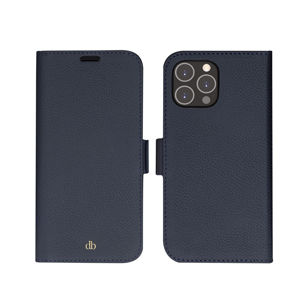 iPhone 14 Pro Max dbramante1928 New York 2-i-1 Ekte Skinn Flip Deksel - Pacific Blue