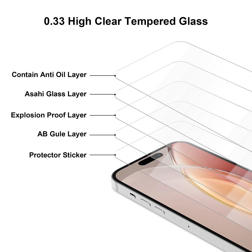 iPhone 16 / 15 TFO 2.5D Premium Skjermbeskytter - Gjennomsiktig