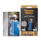 Samsung Galaxy S24 Ultra PanzerGlass Ultra Wide Fit Re:fresh Skjermbeskyttelse m. EasyAligner - Privacy - Platinum Strength - Gjennomsiktig / Svart Kant