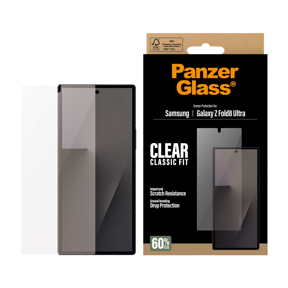 Samsung Galaxy Z Fold8 Ultra PanzerGlass® Skjermbeskytter - Gjennomsiktig
