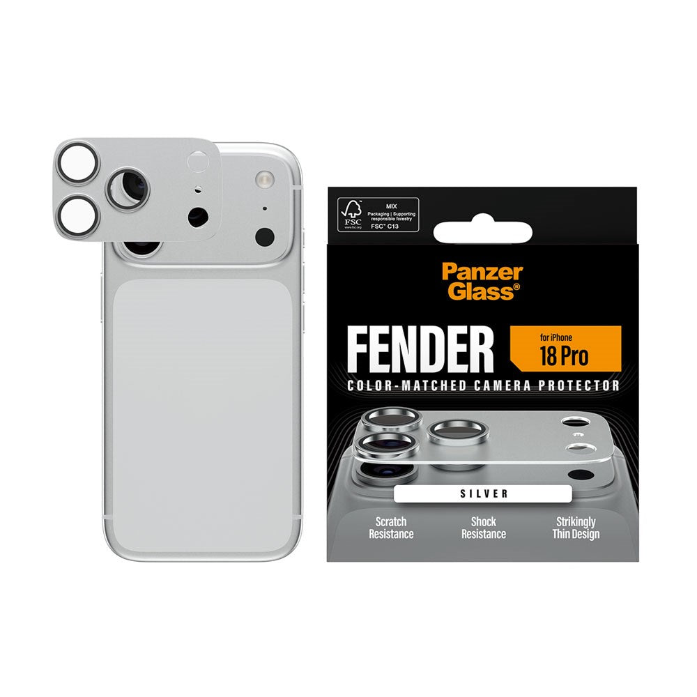 iPhone 18 Pro PanzerGlass FENDER Kameralinsebeskyttelse - Silver