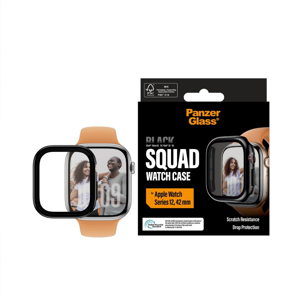 Apple Watch Series 12 (42mm) PanzerGlass Squad Deksel - Svart