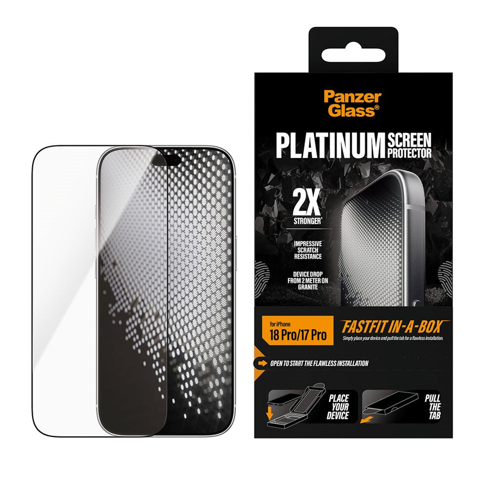 iPhone 18 Pro / 17 Pro PanzerGlass Screen Protector with FastFit-In-A-Box - Gjennomsiktig