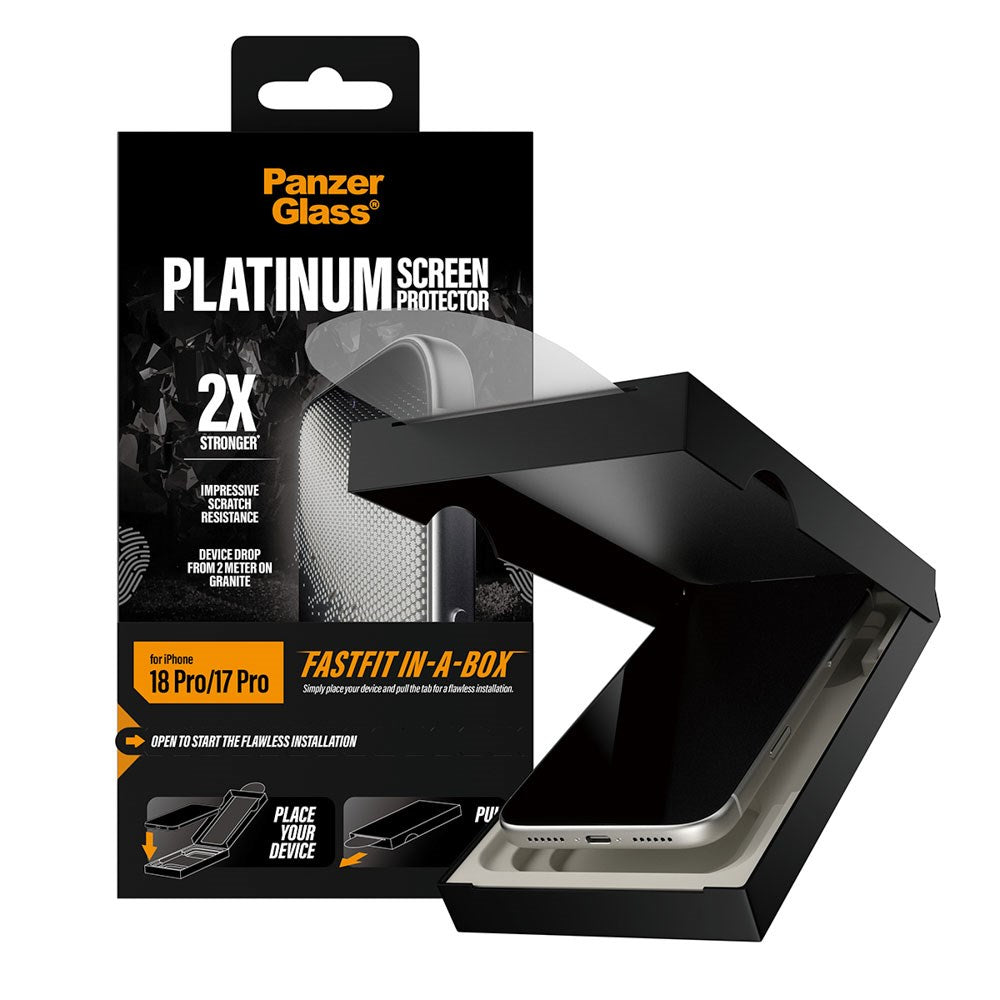 iPhone 18 Pro / 17 Pro PanzerGlass Screen Protector with FastFit-In-A-Box - Gjennomsiktig