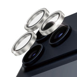 PanzerGlass iPhone 17 Pro / 17 Pro Max / 16 Pro / 16 Pro Max Hoops Kameralinsebeskyttelse med Installasjonsramme - Glitter Sølv