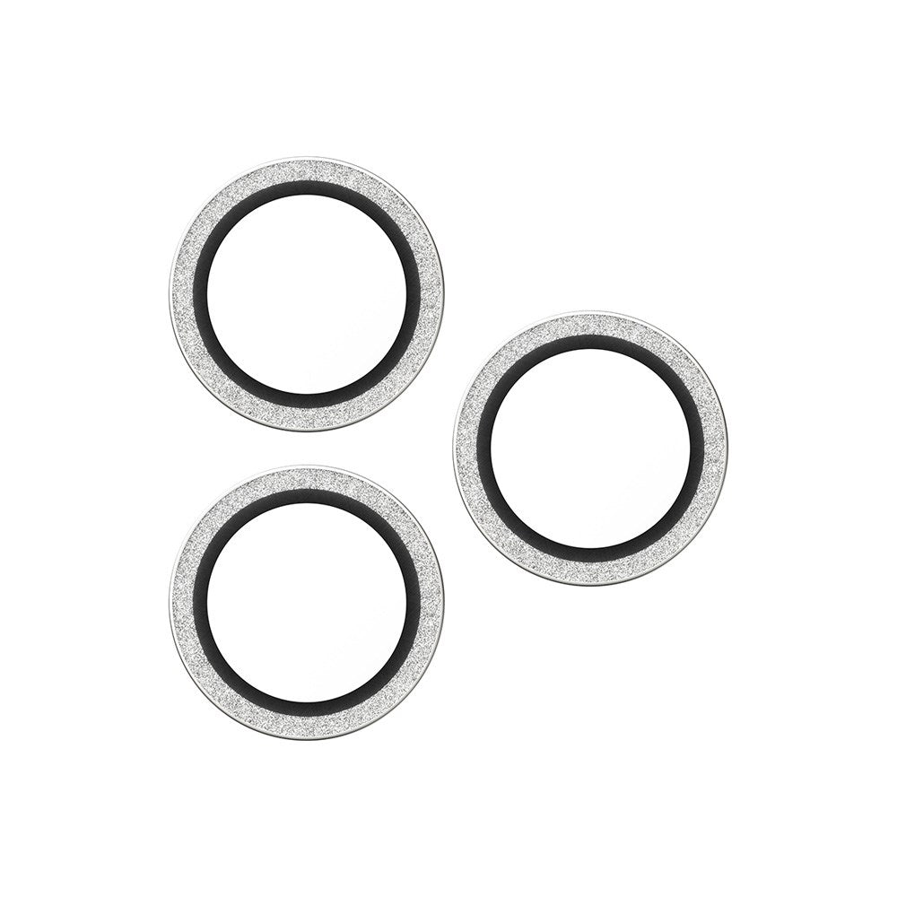 PanzerGlass iPhone 17 Pro / 17 Pro Max / 16 Pro / 16 Pro Max Hoops Kameralinsebeskyttelse med Installasjonsramme - Glitter Sølv