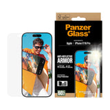PanzerGlass iPhone 17 / 16 Pro Ultra Wide Fit Skjermbeskyttelse med EasyAligner - Anti-Reflective - Gjennomsiktig