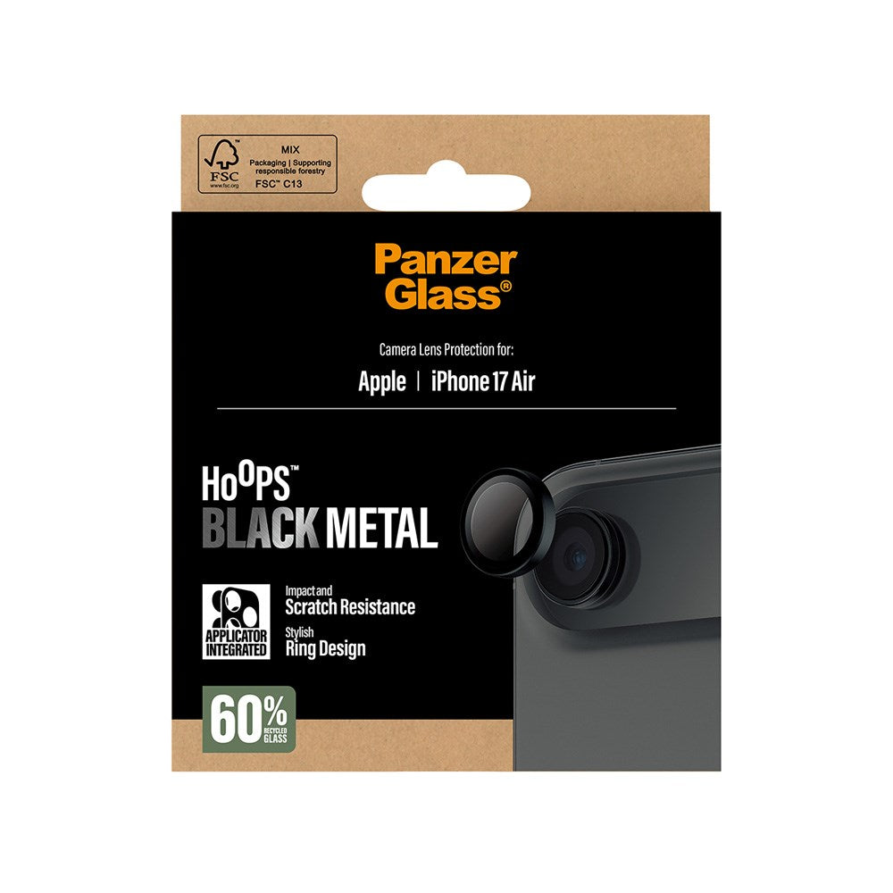 PanzerGlass iPhone Air Hoops Kameralinsebeskyttelse med Installasjonsramme - Svart