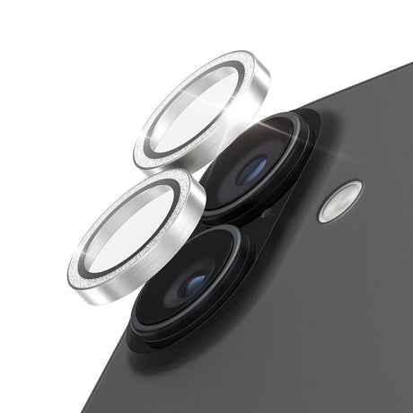 PanzerGlass iPhone 17 / 16 / 16 Plus Hoops Kameralinsebeskyttelse med Installasjonsramme - Glitter Sølv