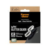 PanzerGlass iPhone 17 / 16 / 16 Plus Hoops Kameralinsebeskyttelse med Installasjonsramme - Glitter Sølv
