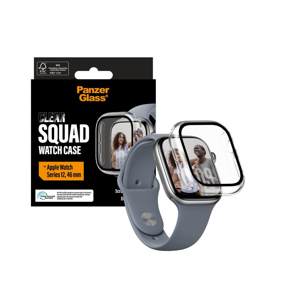 Apple Watch Series 12 (46mm) PanzerGlass Squad Deksel - Gjennomsiktig