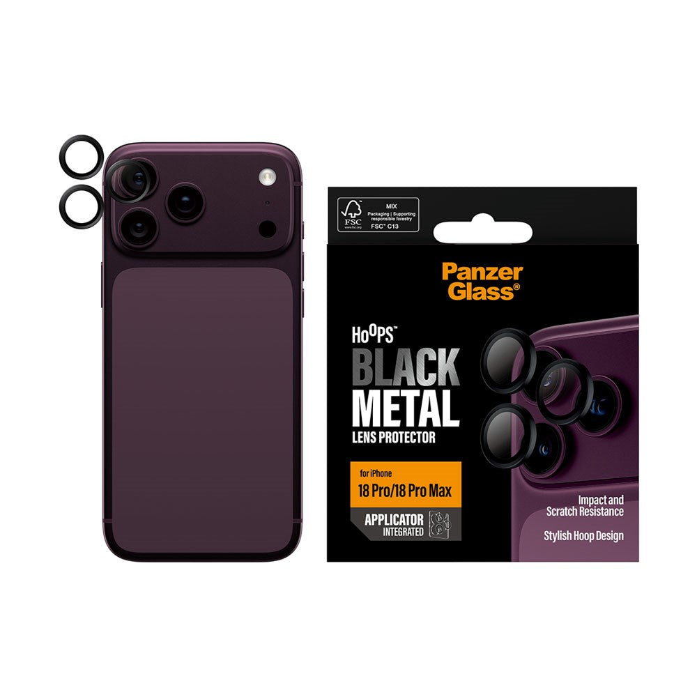 iPhone 18 Pro / Pro Max PanzerGlass Hoops - Kamerabeskyttelse - Svart