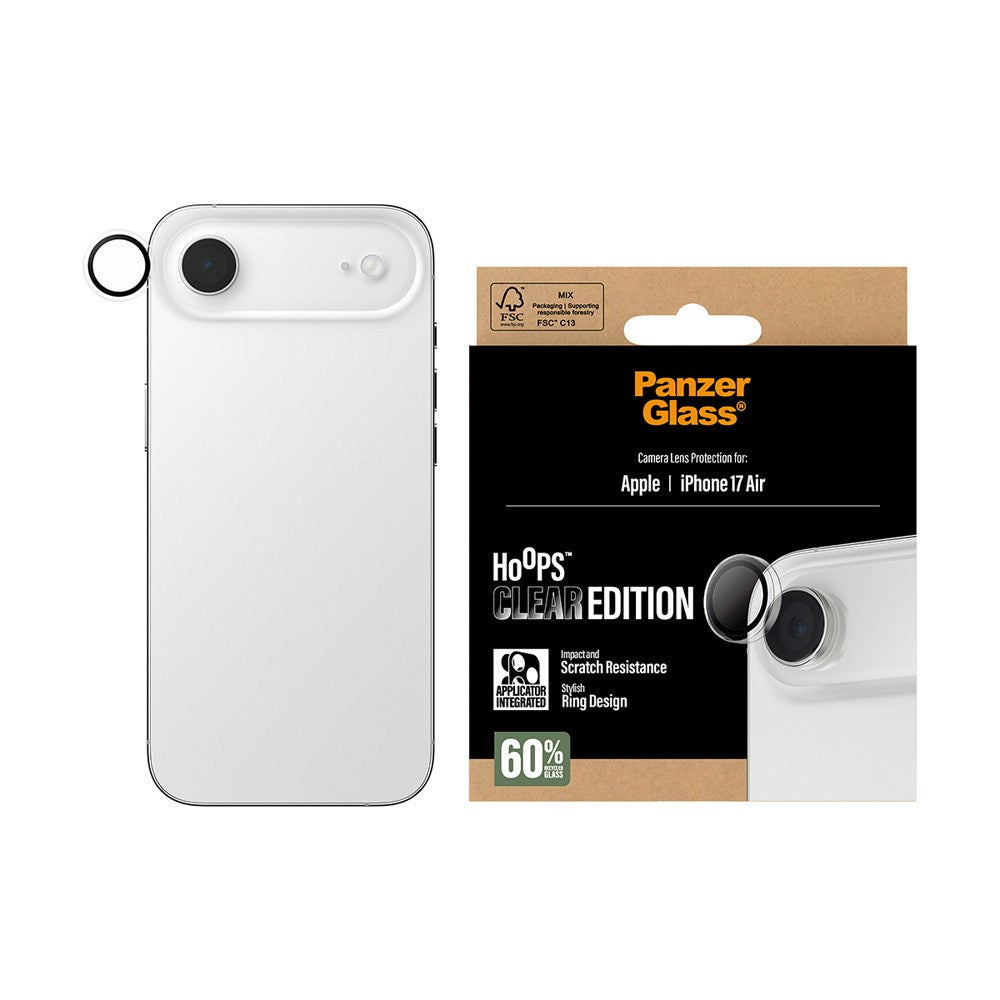 PanzerGlass iPhone Air Hoops Kameralinsebeskyttelse med Installasjonsramme - Gjennomsiktig