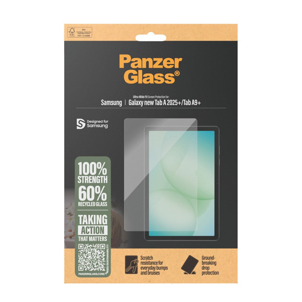 Samsung Galaxy Tab A11+ (Plus) / A9+ (Plus) PanzerGlass Ultra-Wide Fit Skjermbeskyttelse - Gjennomsiktig