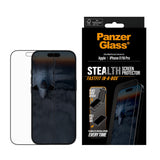 PanzerGlass iPhone 17 / 16 Pro Stealth Skjermbeskyttelse - Ultra-Wide Fit - Gjennomsiktig / Svart Kant