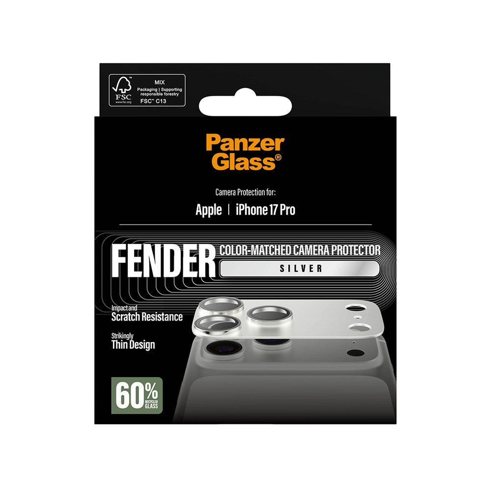 iPhone 17 Pro PanzerGlass FENDER Kameralinsebeskyttelse - Silver