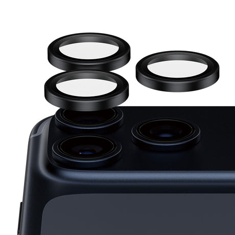 PanzerGlass iPhone 17 Pro / 17 Pro Max / 16 Pro / 16 Pro Max Ceramic Hoops Kameralinsebeskyttelse med Monteringsramme - Svart