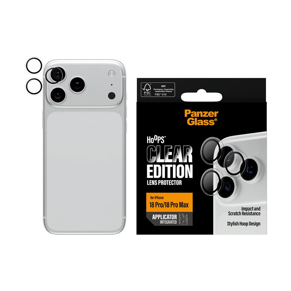iPhone 18 Pro / Pro Max PanzerGlass Hoops - Kamerabeskyttelse - Gjennomsiktig