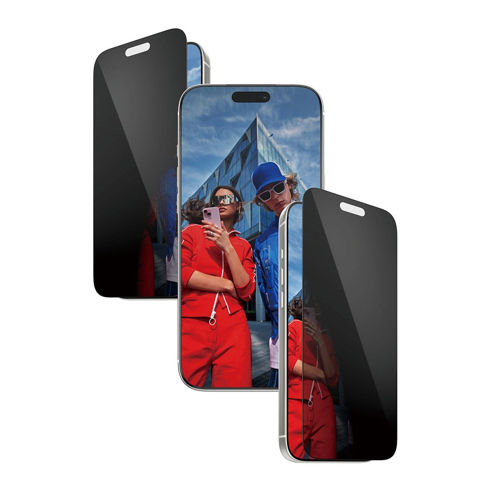 PanzerGlass iPhone 17 Pro Max 2-Way Privacy Skjermbeskyttelse - Ultra-Wide Fit - Gjennomsiktig