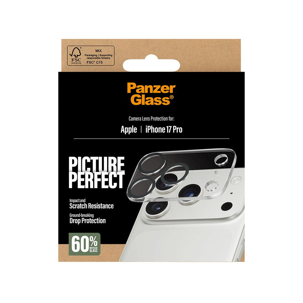 PanzerGlass iPhone 17 Pro PicturePerfect Kameralinsebeskytter - Gjennomsiktig / Svart