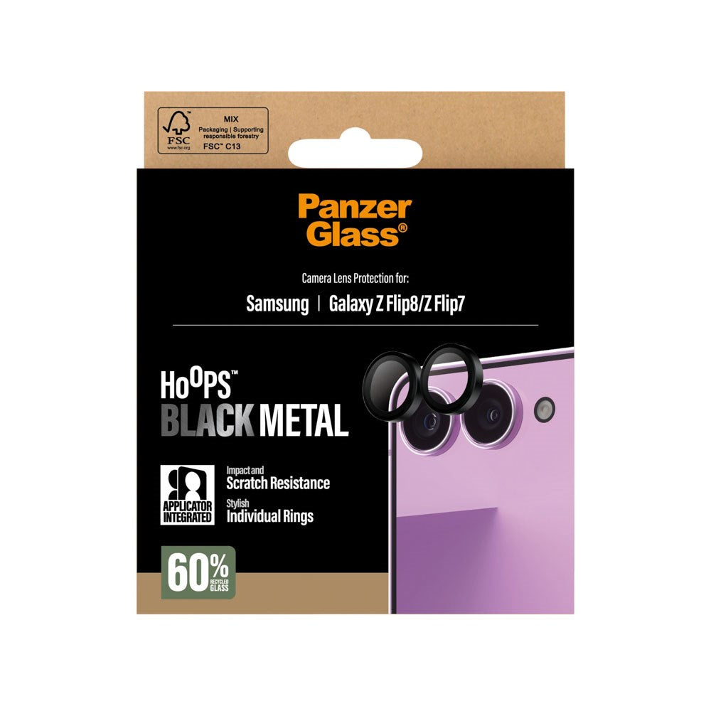 Samsung Galaxy Z Flip8 / Z Flip7 PanzerGlass Hoops Kameralinsebeskyttelse - Svart