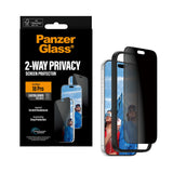 iPhone 18 Pro PanzerGlass Skjermbeskyttelsesglass - Ultra Wide Fit med EasyAligner - Privacy - Gjennomsiktig
