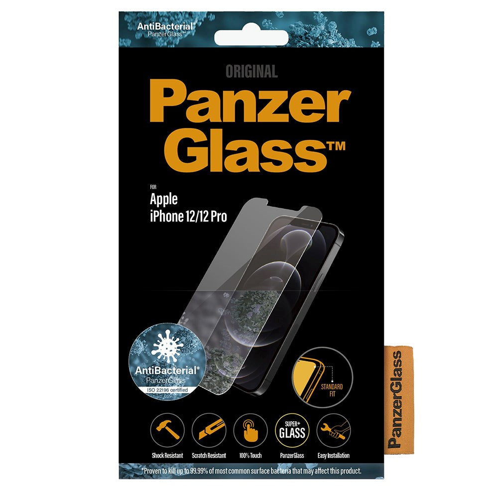 iPhone 12 / 12 Pro PanzerGlass Antibakteriell Standard Fit Skjermbeskytter - Gjennomsiktig