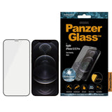 PanzerGlass iPhone 12 Pro / 12 AntiBacterial Edge-To-Edge Skjermbeskytter - Case Friendly - Svart Kant