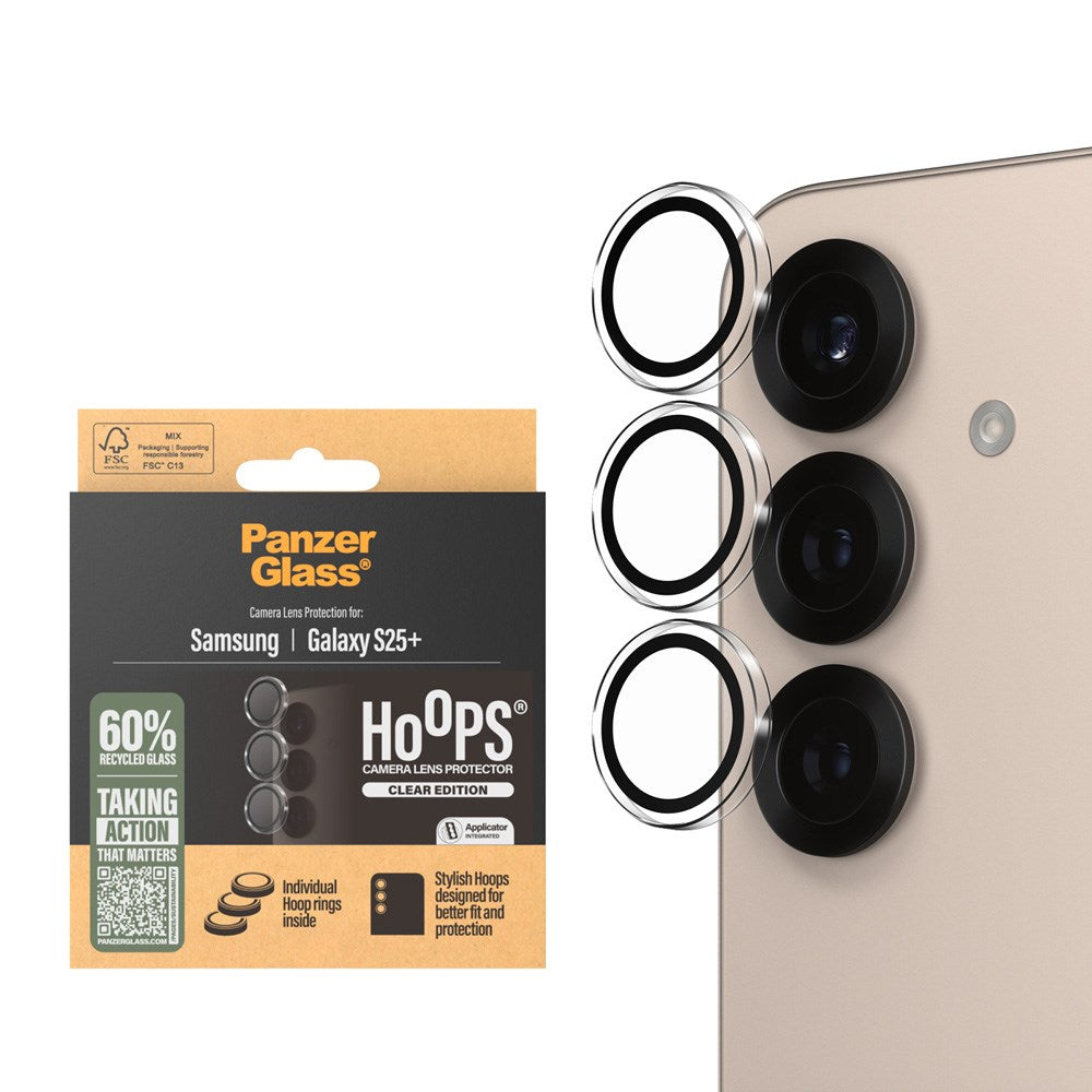 Samsung Galaxy S25+ (Plus) PanzerGlass Hoops - Kamerabeskyttelse - Gjennomsiktig
