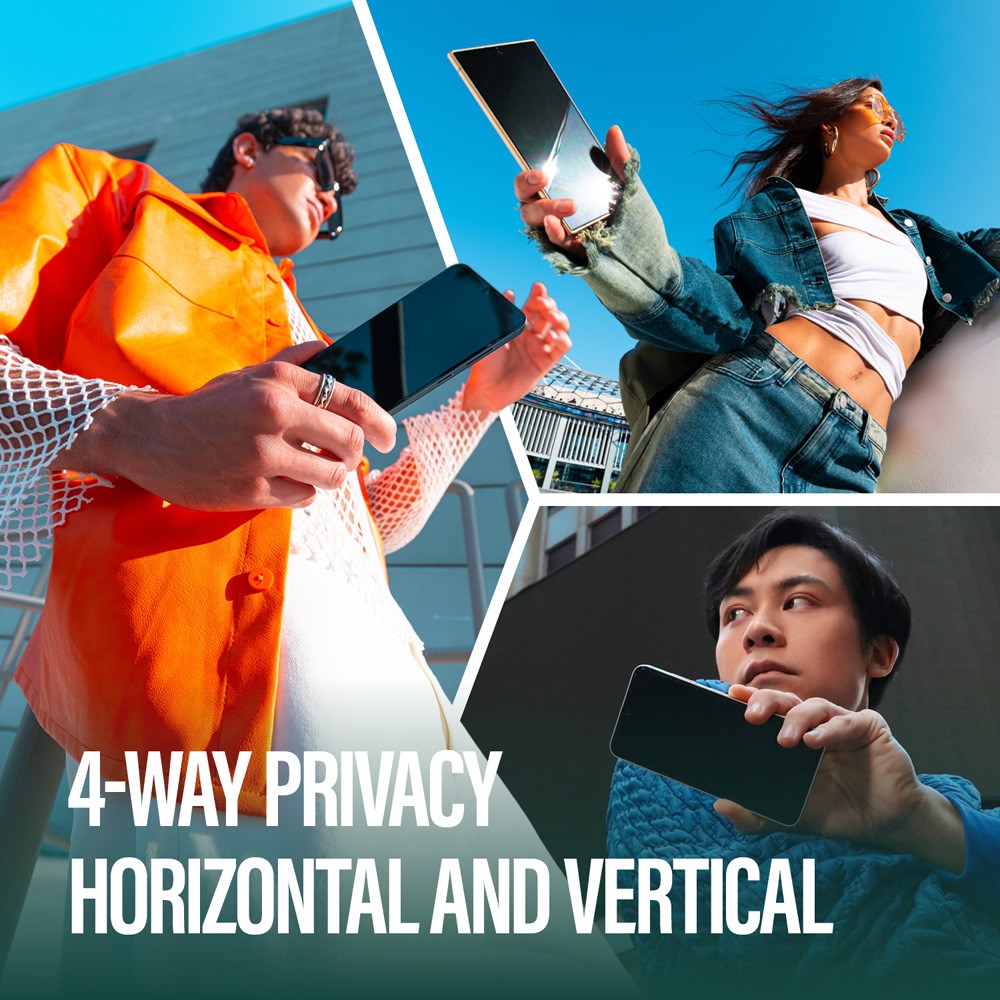 Samsung Galaxy S25 Ultra PanzerGlass Eco Matrix 4-Way Privacy Skjermbeskyttelse Ultra Wide Fit - Aligner Kit - Platinum Strength - Gjennomsiktig