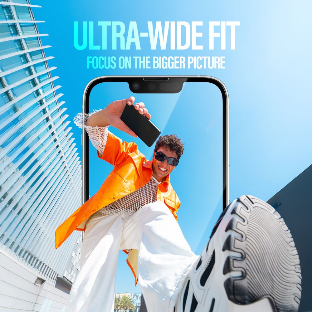PanzerGlass® Skjermbeskytter - Ultra-Wide Fit for iPhone 17e / 16e / 14 / 13 / 13 Pro med EasyAligner - Gjennomsiktig