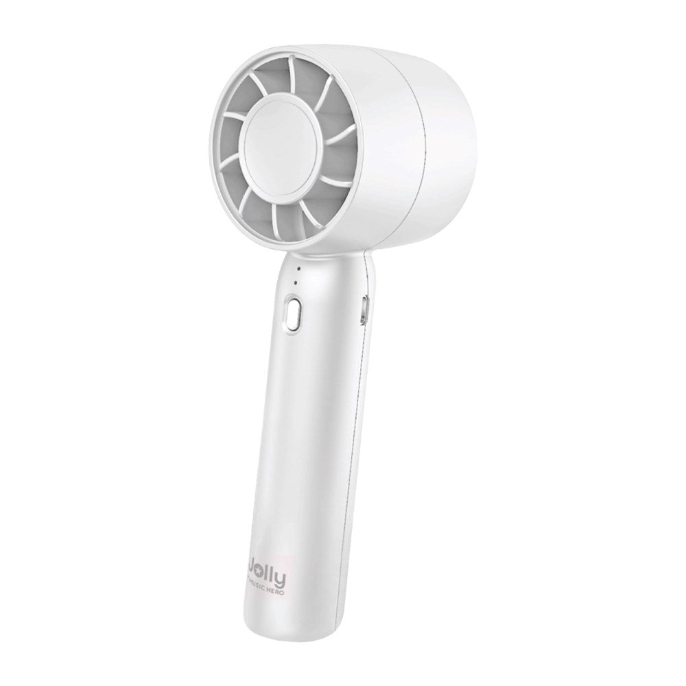 MUSIC HERO Mini Oppladbar Håndholdt Vifte - Hvit