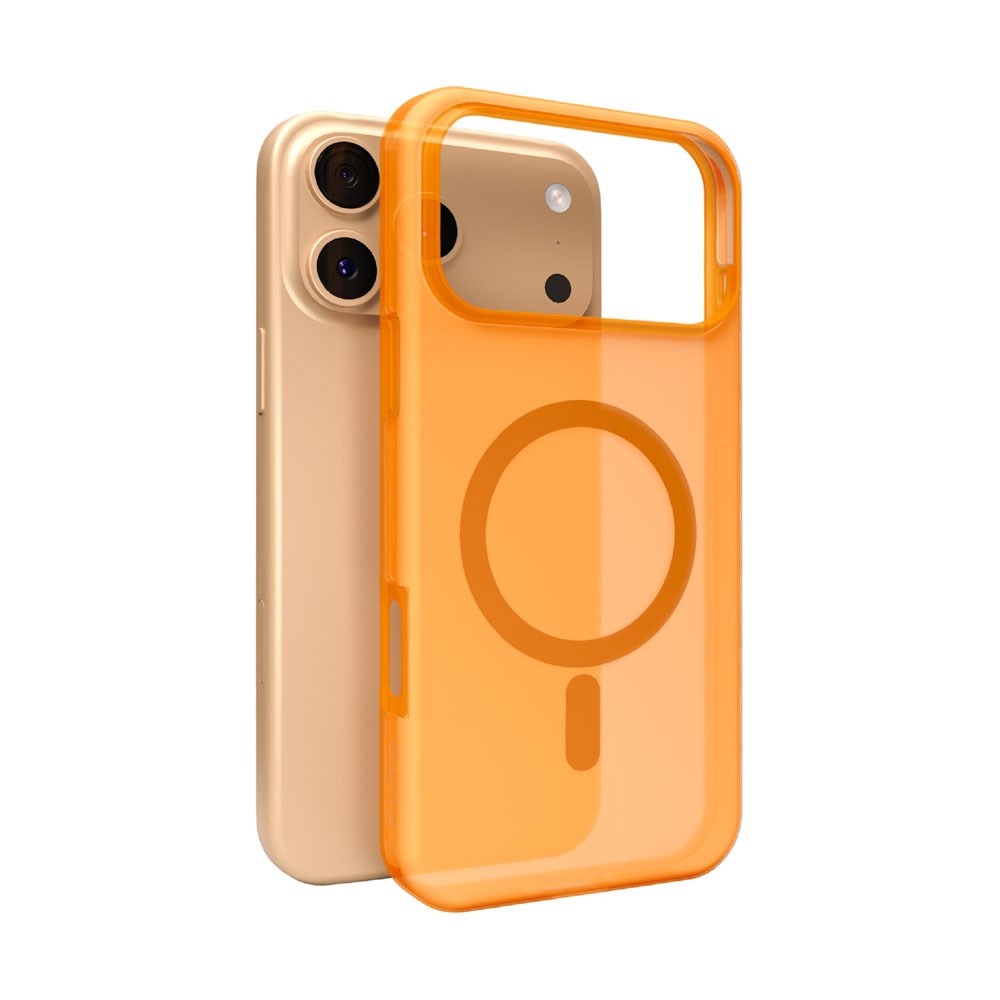 iPhone 17 Pro PURO DAYLIGHT Silikon Deksel - MagSafe Kompatibel - Gjennomsiktig / Oransje