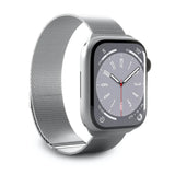 Apple Watch (42/44/SE/45/46/49mm) Puro MILANESE Rustfritt Stål Klokkerem - Argento