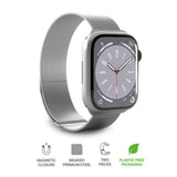 Apple Watch (42/44/SE/45/46/49mm) Puro MILANESE Rustfritt Stål Klokkerem - Argento