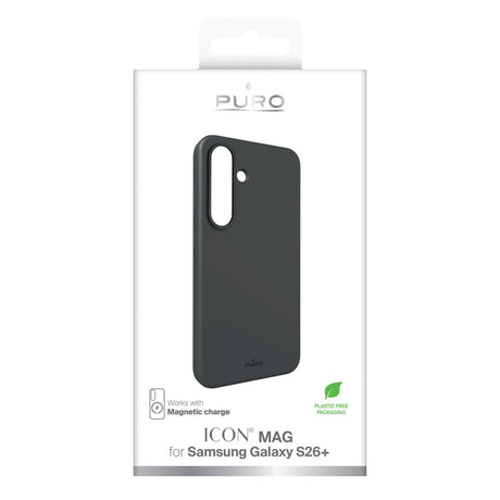 Samsung Galaxy S26+ (Plus) PURO ICON MAG Silikon Deksel - MagSafe Kompatibel - Svart