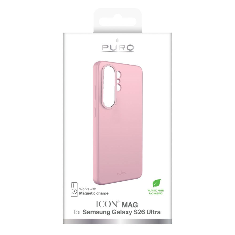 Samsung Galaxy S26 Ultra PURO ICON MAG Silikon Deksel - MagSafe Kompatibel - Rosa
