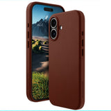 Dbramante1928 iPhone 16 Roskilde Deksel - 100 % Ekte Skinn - MagSafe-Kompatibel - Dark Tan