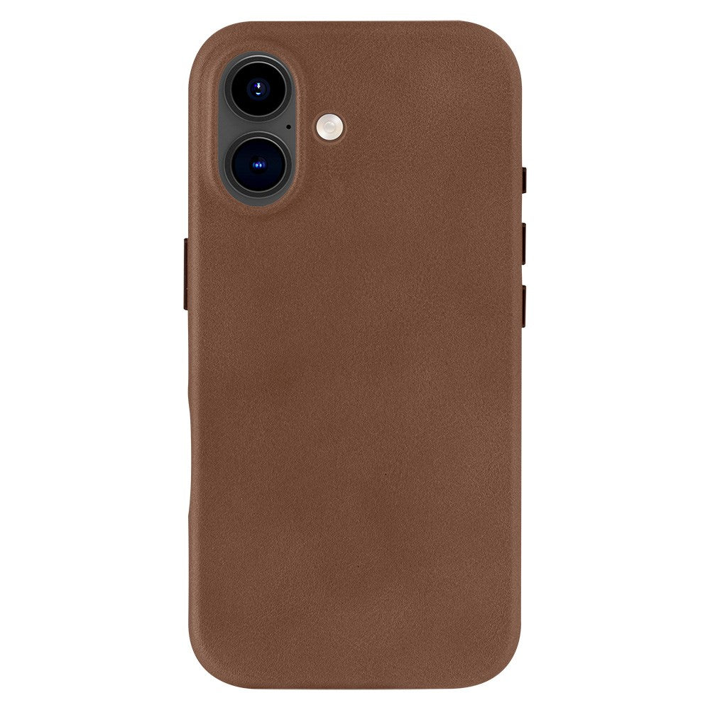 Dbramante1928 iPhone 16 Roskilde Deksel - 100 % Ekte Skinn - MagSafe-Kompatibel - Dark Tan